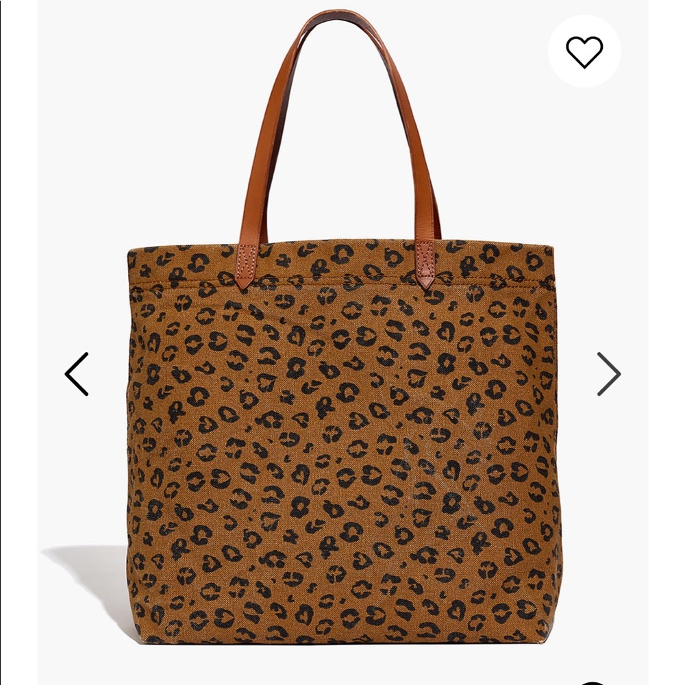 Madewell canvas tote and pouch leopard spot